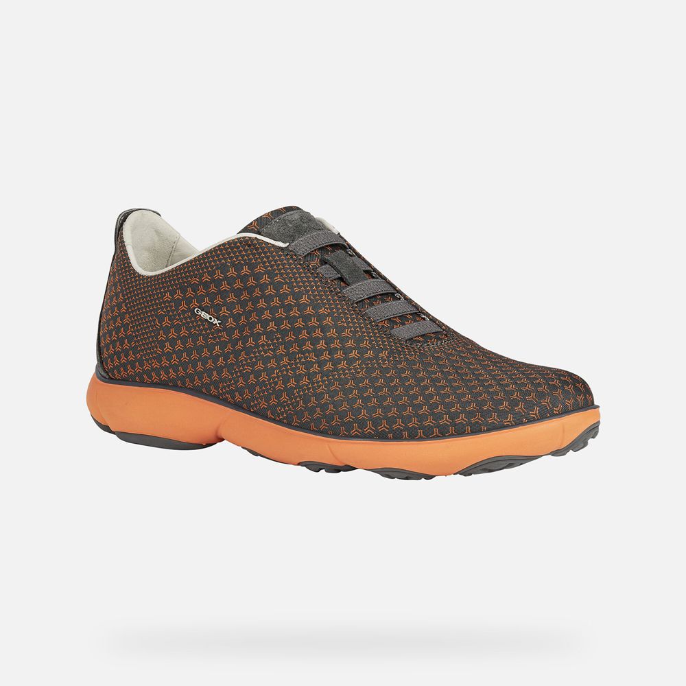 Geox Sneakers Dark Grey/Orange Nebula - Geox Mens Shoes - FUOQVJ139